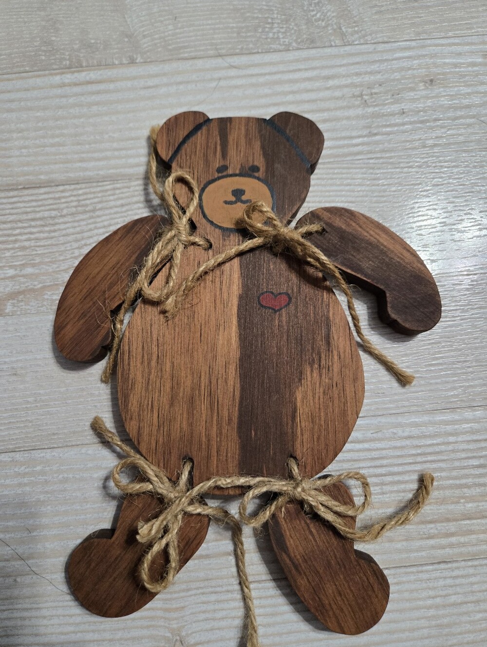 Handmade Wooden Jointed Teddy Bear